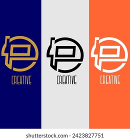 P logo identity alphabet creative elegant abstract colorful icon vector template