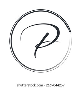 P Logo Initial Handwriting Handwritten Identity Stock Vector (Royalty ...
