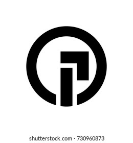 P logo initial letter design template vector as a power or start button