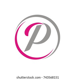 P logo initial letter design template vector