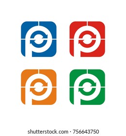 P logo initial letter design template vector illustration
