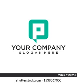 p logo initial monogram geometric 