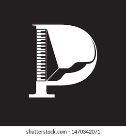 P logo letter based Piano symbol