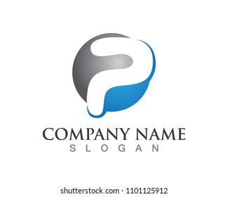 P logo letter Business corporate design 
