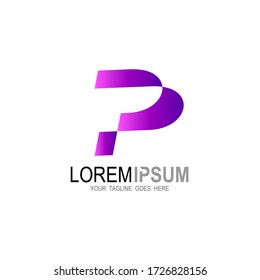 P logo , Letter P logo with colorful icons