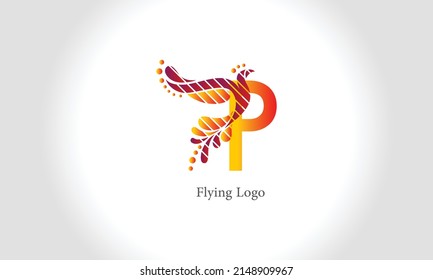P Logo-Brief mit Flying Bird