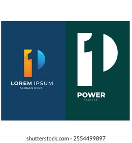 P logo letter gradient colorful style logo collection 