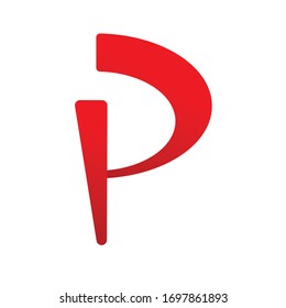 Ilustración de vectores de letra con logotipo P