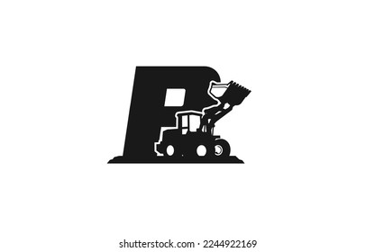 P Logo with Loader letter concept for template