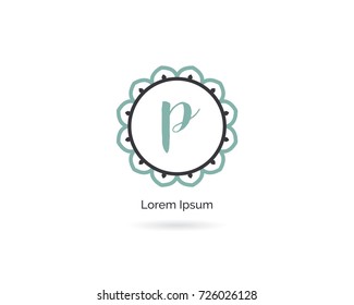 P logo, luxury letter p vector monogram. Cosmetics and beauty brand logo