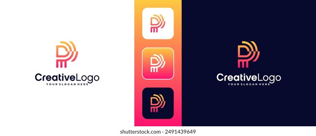 P logo, with Modern Gradient color, vector template
