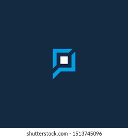 P Logo monogram modern design template 