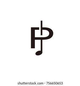P logo music flat vector template