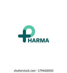 P logo, P with plus logo. Medical logo
