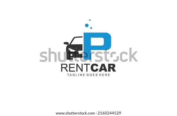 P logo rental for branding\
company. transportation template vector illustration for your\
brand.