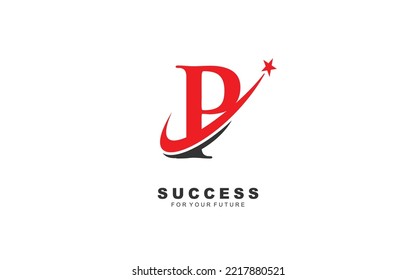 P logo star for branding company. letter template vector illustration for your brand.