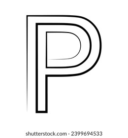 P logotipo letra de estudio p icono de diseño tecnología de logotipo fuente