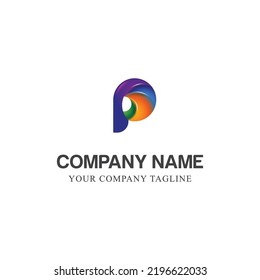 P Logo Template P colorful Logo 