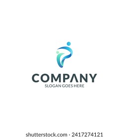 Logo de P con dos personas conectadas