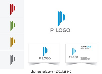 P logo vectorial Diseño y tarjeta de presentación