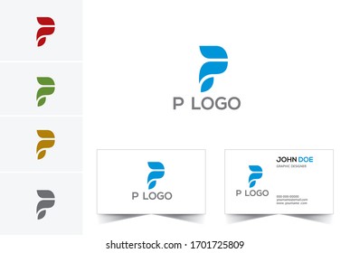 P logo vector Design and Business card