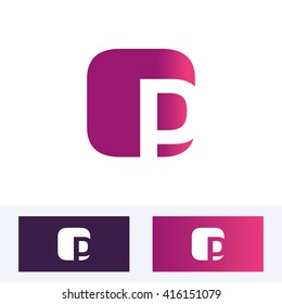 P Logo. Vector Graphic Branding Letter Element. White Background
