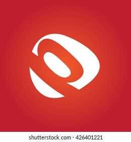 P Logo.. Vector Graphic Business Branding Letter Element Illustration. White Negative Space Design. Orange Background