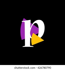 P Logo.. Vector Graphic Business Branding Letter Element Illustration with Colorful Triangles. Dark Background