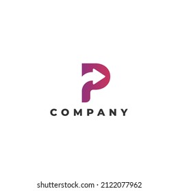 P logo vector icon illustration modern design. arrow logo vector icon illustration modern design. P arrow logo vector icon illustration modern design.