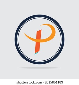 P logo vector illustration on gray background