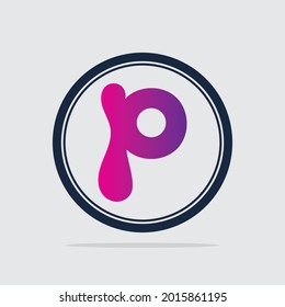 P logo vector illustration on gray background