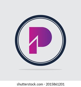 P logo vector illustration on gray background