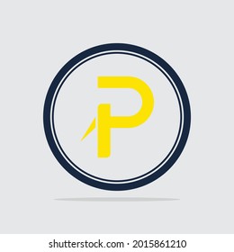 P logo vector illustration on gray background