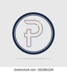 P logo vector illustration on gray background