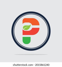 P logo vector illustration on gray background