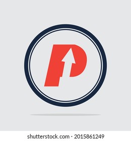 P logo vector illustration on gray background