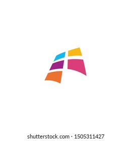 P logo or window with several colors