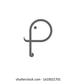 P Logo.A simple logo, depicting an elephant that forms the letter P.