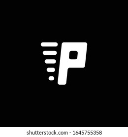 P Logo.Letter .Abstract P Design Vector Illustration in black and white Colors.