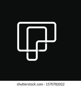 P Logotype Connecting Monoline Outline Black Logo Corporate 