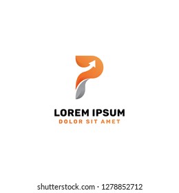 P up logotype negative space finance business