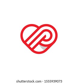 P Love Line Abstract Minimalist Creative Logo