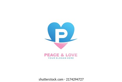 P LOVE logo design inspiration. Vector letter template design for brand.