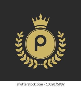 P Luxury logo,Design for Boutique hotel,Resort,Restaurant, Royalty, Victorian identity, luxury Hotel, Heraldic, Fashion,VIP,Club,education Full vector logo template.