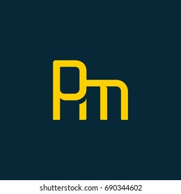P M joint logo design vector template