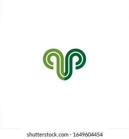 P M letter initial logo