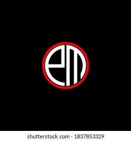 P M letter logo custom design on black color background, pm monogram