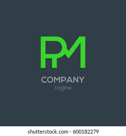 P & M  Letter logo design vector element
