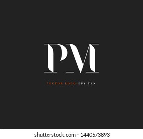 P & M letters Joint logo icon vector template for corporate logo and business card design.