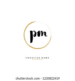 P M PM Initial logo template vector